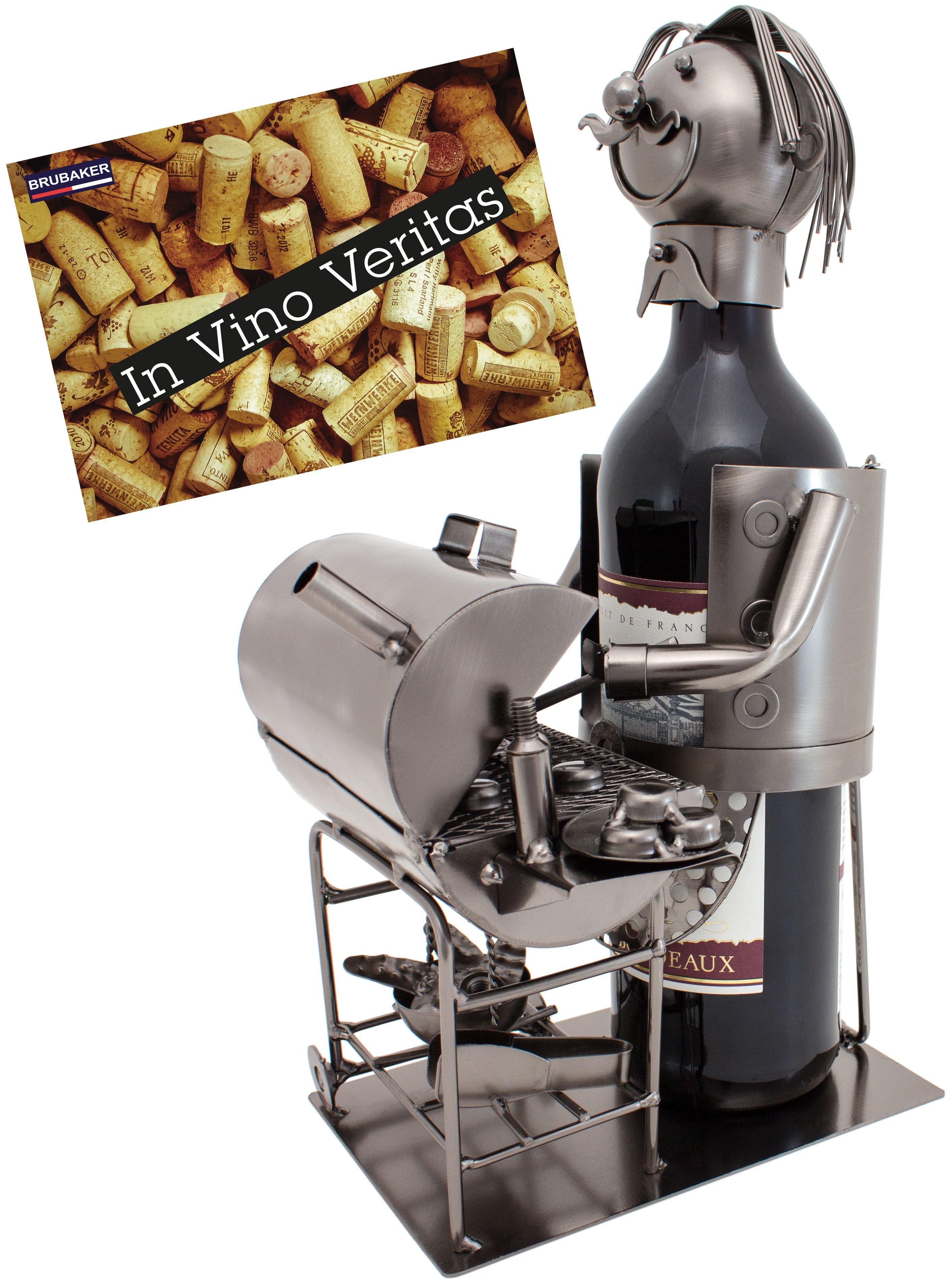 BRUBAKER Weinflaschenhalter Barbecue Grill Flaschenhalter, (inklusive günstig online kaufen