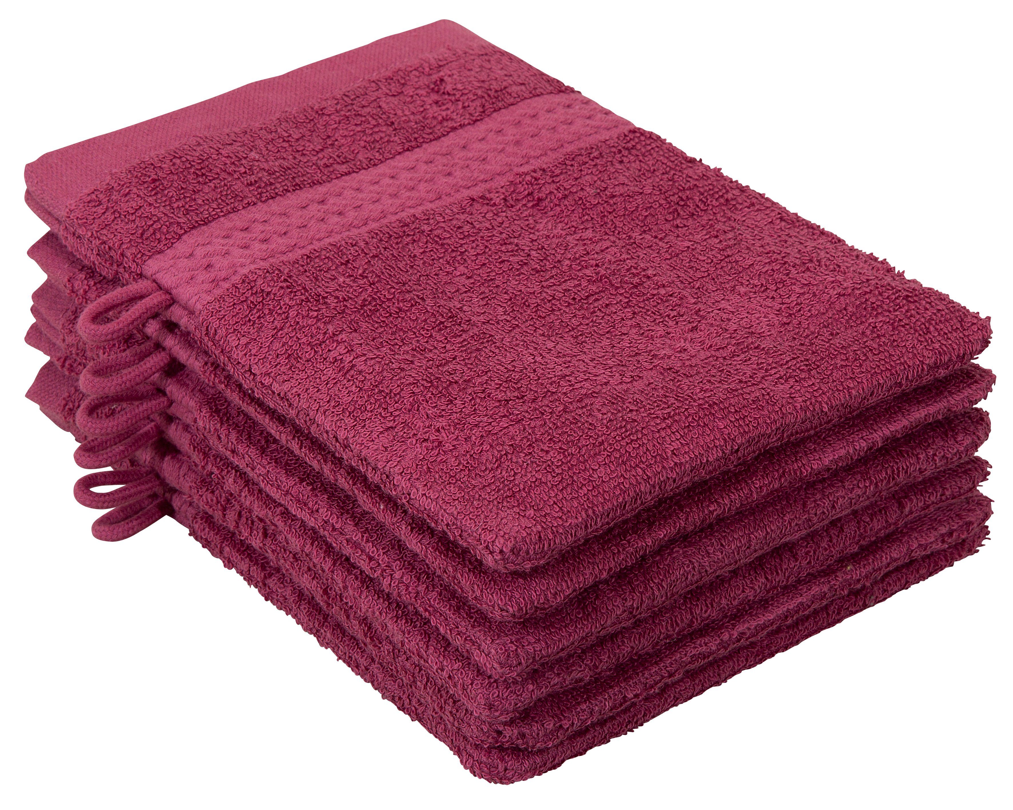 Waschhandschuh Juna, 6 Waschhandschuhe 16x21, 100% Baumwolle, Set und als Serie
