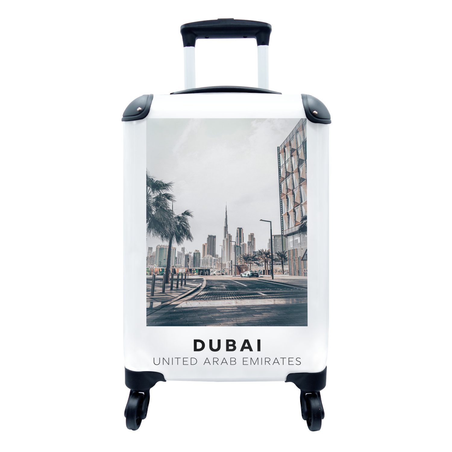 MuchoWow Handgepäckkoffer Dubai - Skyline - Straße, 4 Rollen, Reisetasche mit rollen, Handgepäck für Ferien, Trolley, Reisekoffer