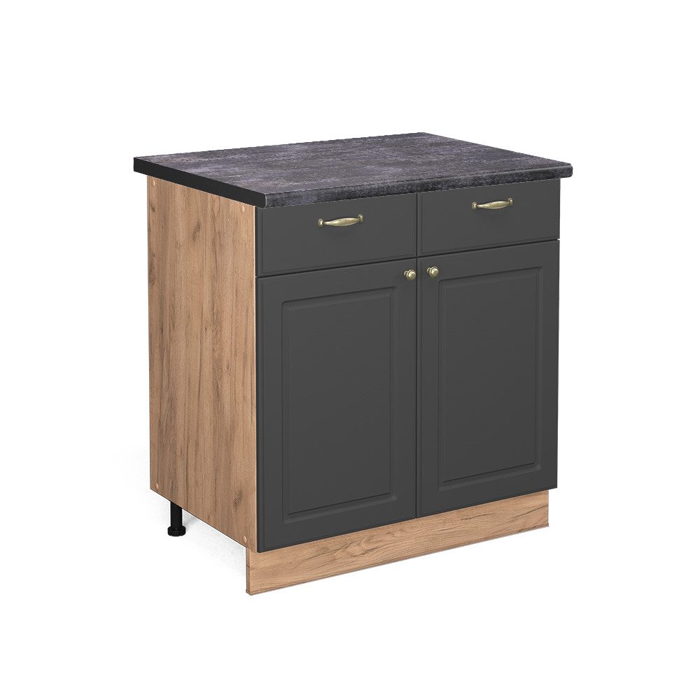 Vicco Unterschrank Fame-Line, Anthrazit-Gold/Goldkraft Eiche, 80 günstig online kaufen
