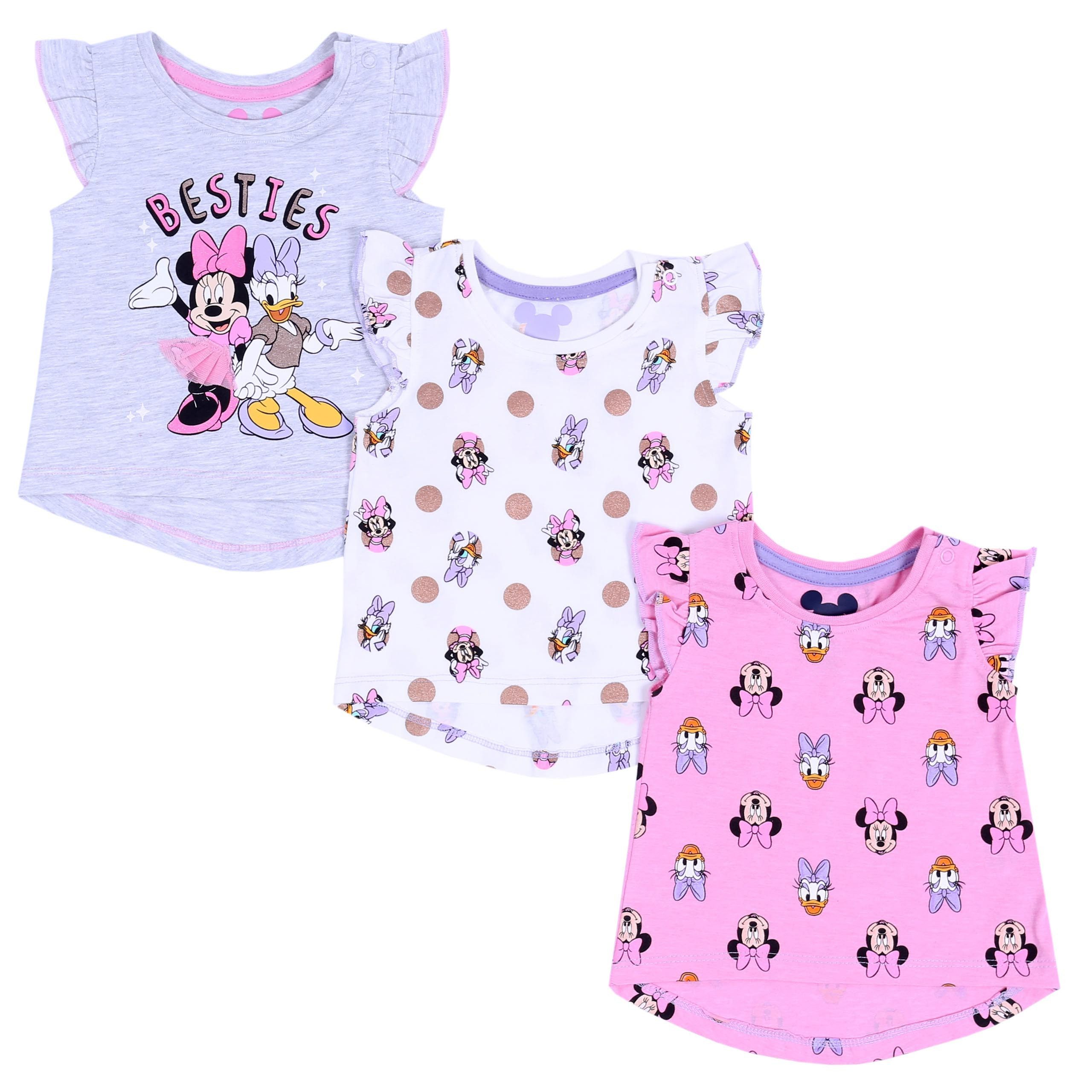 Blusentop 3 x Shirt Minnie Mouse, Daisy DISNEY 9-12 Monate