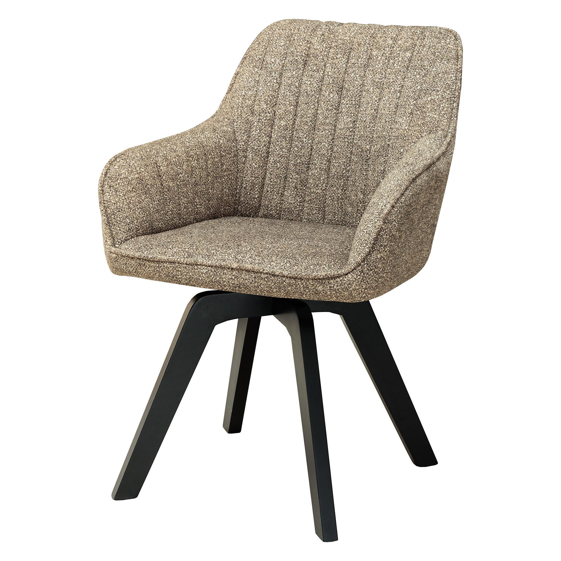 riess-ambiente Polsterstuhl LIVORNO taupe/natur- Microfaser, Buchenholz, 180° drehbar, zeitlos (Einzelartikel, 1 St), Esszimmer · Auto-Return-Funktion · Massivholz · mit Armlehne · Retro