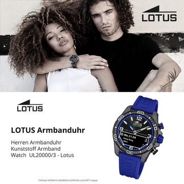 Lotus Multifunktionsuhr Lotus Herrenuhr Kunststoff Blau Lotus, (Multifunktionsuhr), Herren Armbanduhr rund, groß (ca. 45mm), Kohlefaser, Sport, Fashion