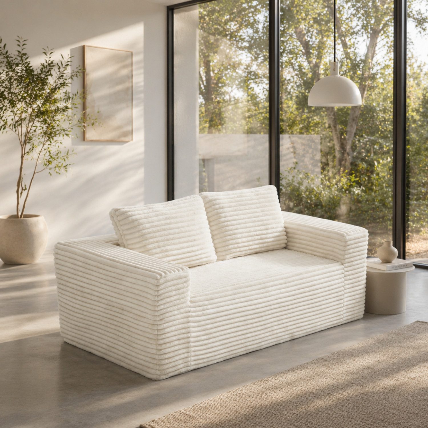 ANYSUN 2-Sitzer Sofa Knochenloses 2-Sitzer, Cord Loveseat, Boneless Couch, Loungesofa,keine Montage erforderlich,Lesesessel bequem, Wohnzimmersofa für kleine Räume, Apartments, Schlafzimmer, Büro