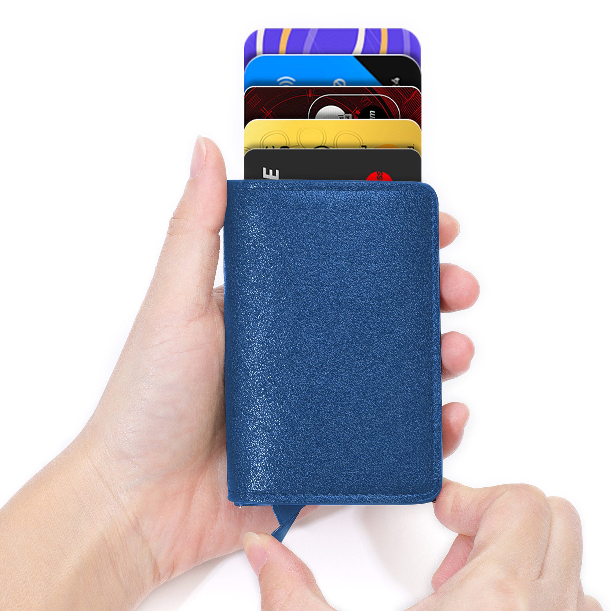 BRAIDOL Geldbörse Herren Geldbörse Cardholder,mit RFID Schutz,Mini Geldbörse Kartenetui (Mini Geldbörse Herren & Damen, Kreditkartenetui mit Münzfach & RFID-Schutz Smart Wallet), Geldbeutel Automatisch Pop Up für 6 Karten,Mini Geldbörse