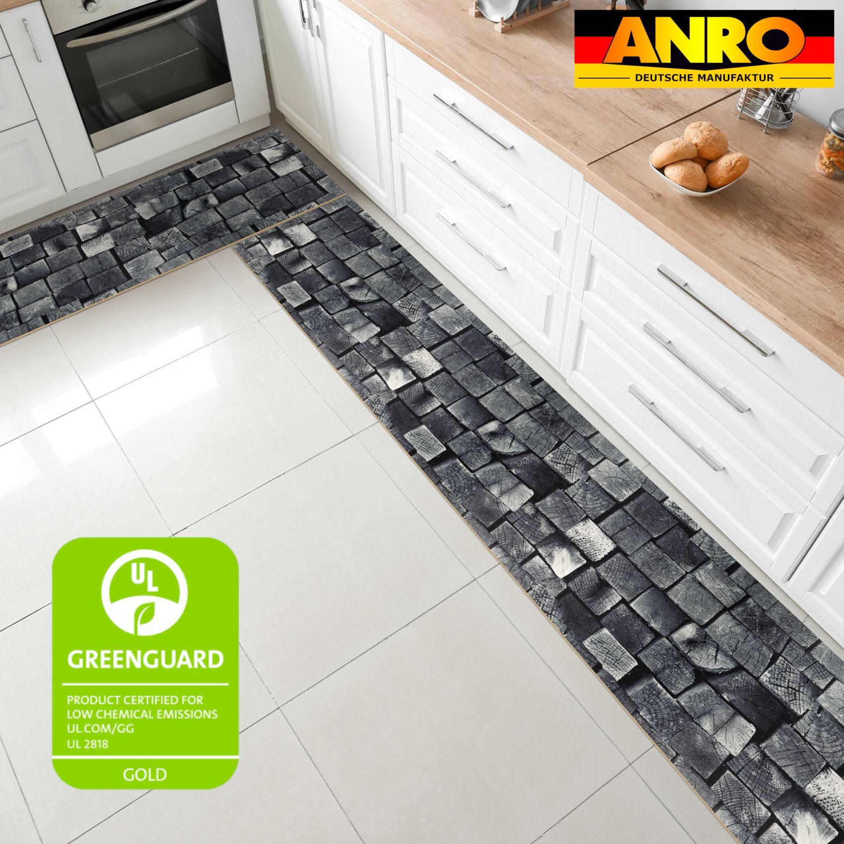 ANRO Küchenläufer ATLANTA Läufer Flurläufer Teppichläufer, Eckig, Bodenläuf günstig online kaufen