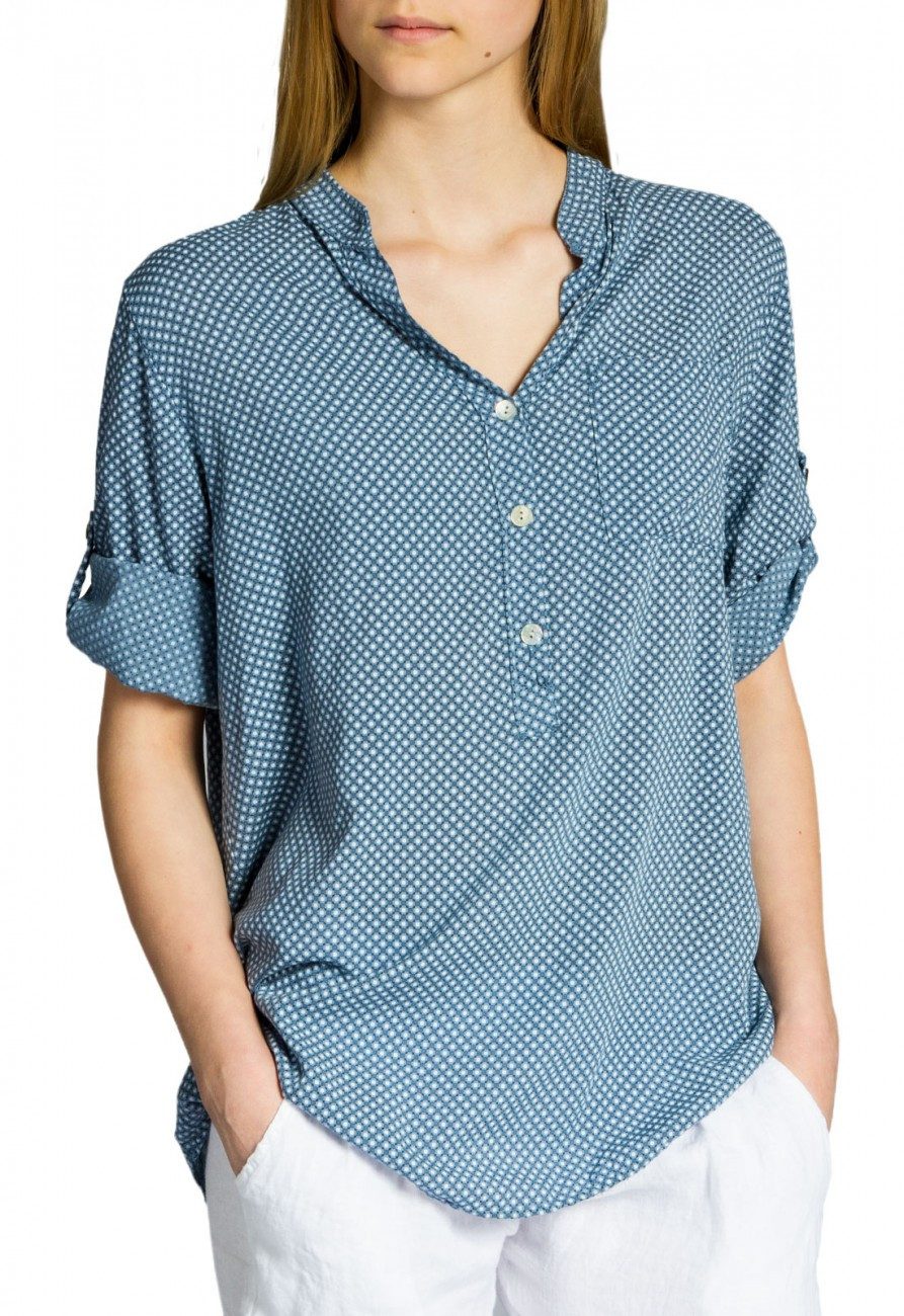 Caspar Shirtbluse BLU013 Damen Bluse gepunktet günstig online kaufen
