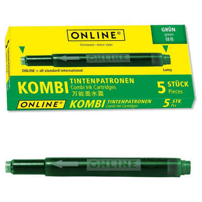 ONline ONLINE® 17144/12 Tintenpatronen für Füller grün 5 St. Tintenpatrone