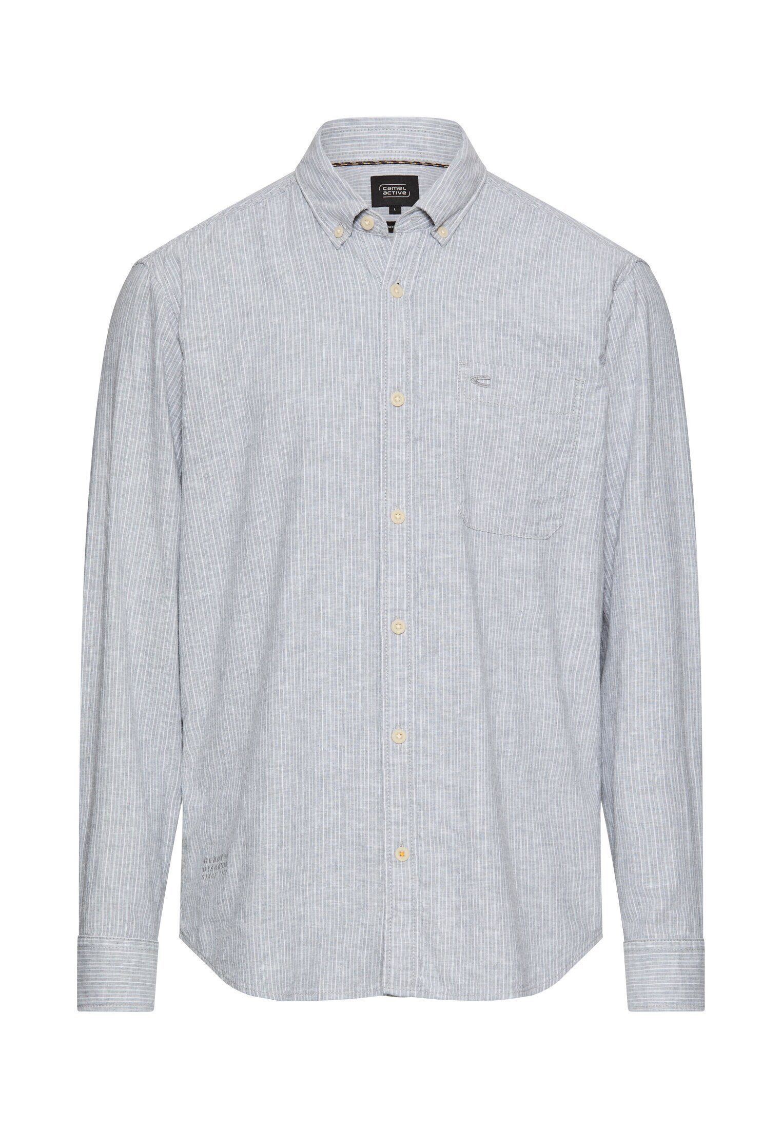camel active Leinenhemd aus Leinenmix Langarm Button-Down