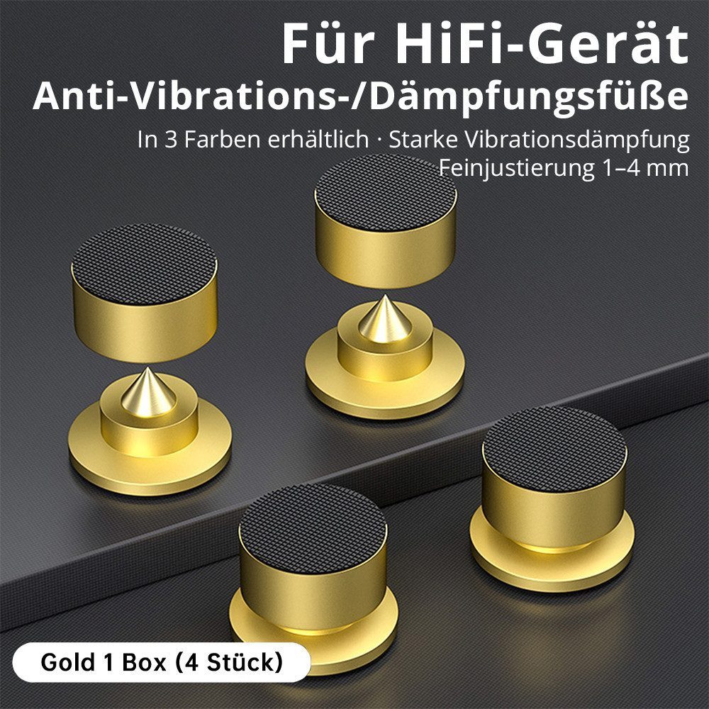 JASLIFE Lautsprecherständer Lautsprecher Spikes Füße Alu Anti-Vibration für Verstärker Subwoofer, (Aluminiumlegierung mit Kupferkern, Resonanzdämpfung, rutschfest)
