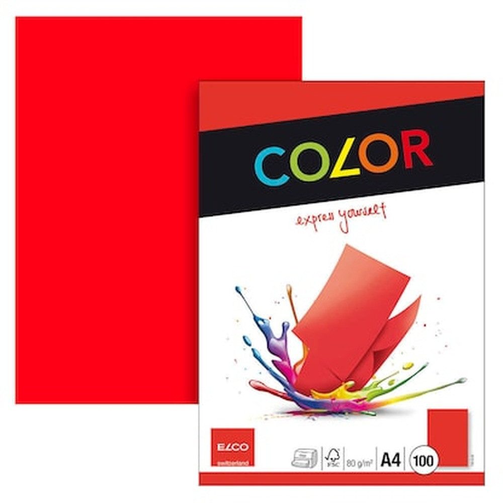ELCO Kopierpapier ELCO Kopierpapier Color rot DIN A4 80 g/m² 100 Blatt