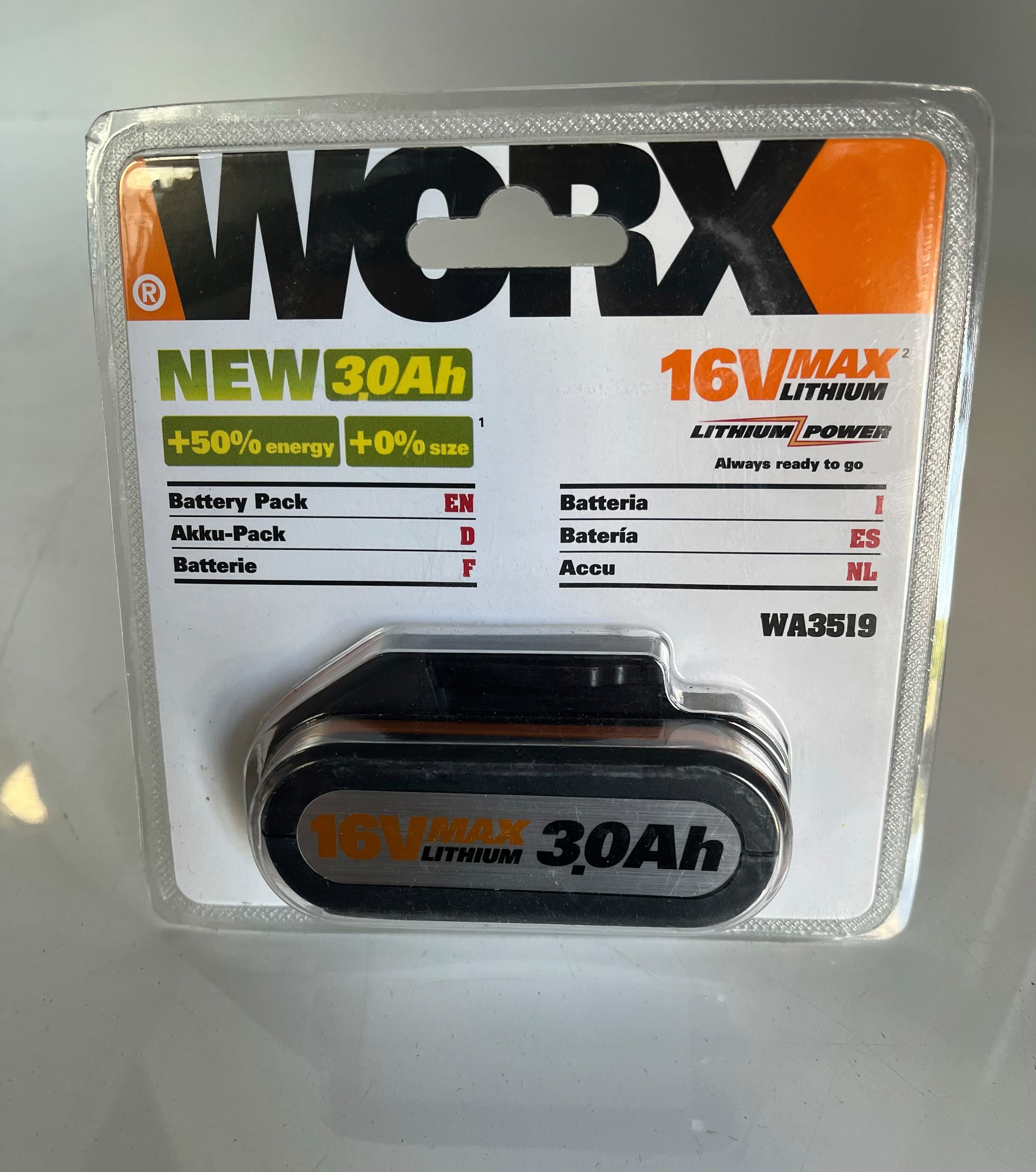 Worx Worx Ersatzakku 16V 3Ah WA3519 Original Akku 3000 mAh (16 V)