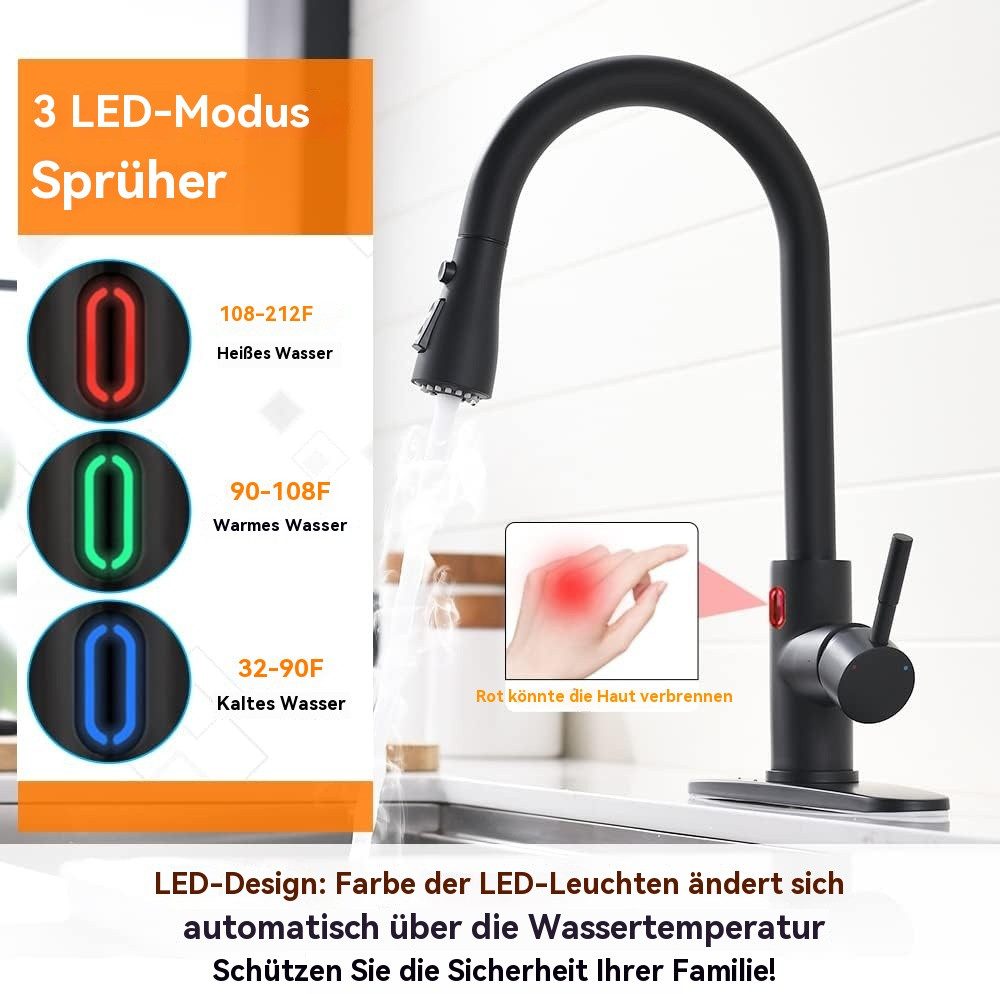 Topcony Küchenarmatur Wasserhahn Küche Hochdruck Küchenarmatur mit Herauszi günstig online kaufen