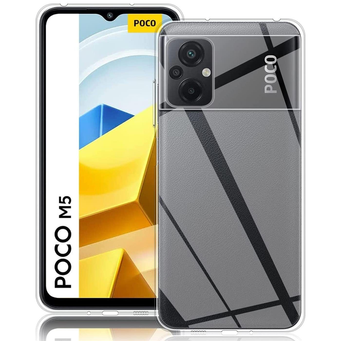 CoolGadget Handyhülle Transparent Ultra Slim Case für Xiaomi Poco M5 6,58 Zoll, Silikon Hülle Dünne Schutzhülle für Poco M5 Hülle