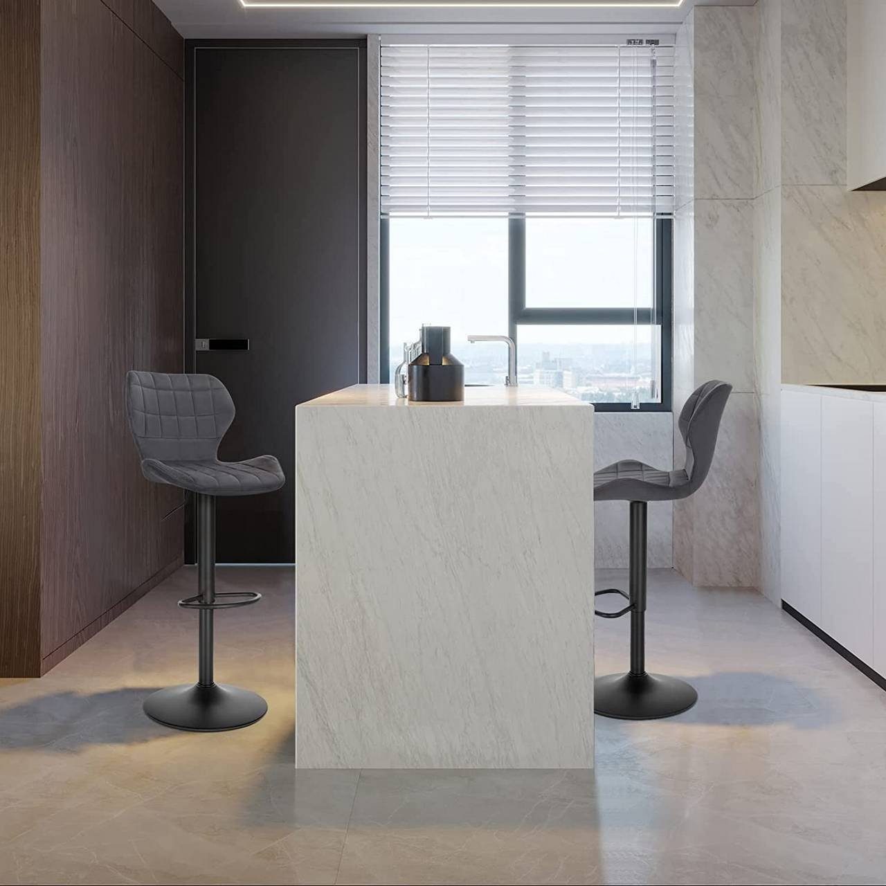 Woltu Barhocker (1 St), höhenverstellbarer Barstuhl aus Samt Metall günstig online kaufen