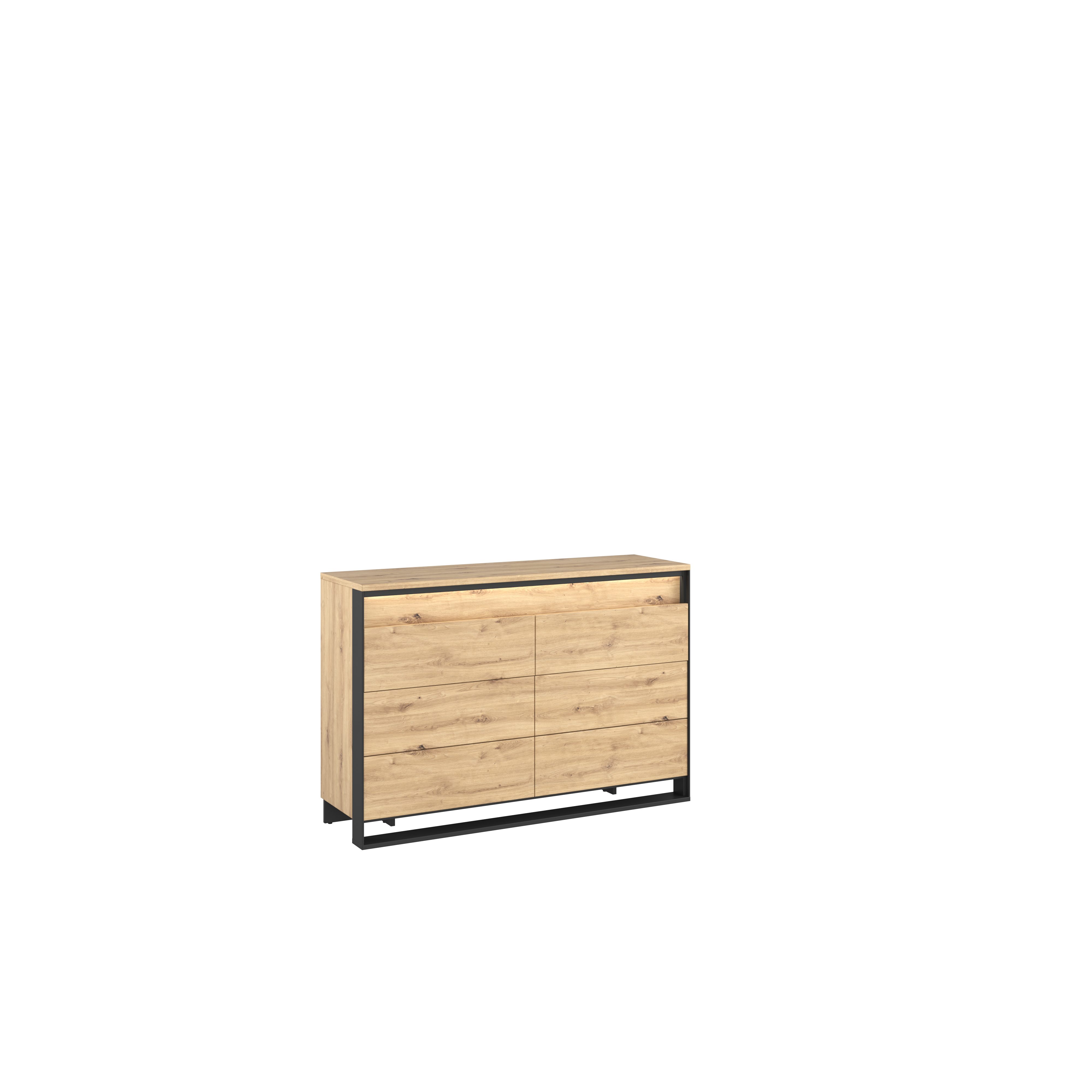 Somdot Kommode Weiß 115cm - 6 Schubladen Sideboard Für Wohnzimmer & Schlafzimmer