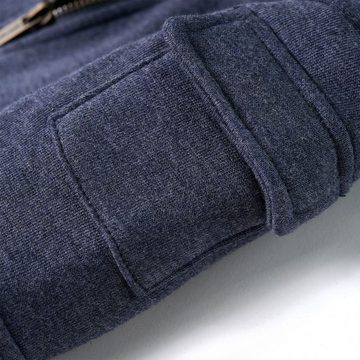 vidaXL Kapuzenpullover Kinder-Kapuzenpullover mit Reißverschluss Dunkelblau Melange 104