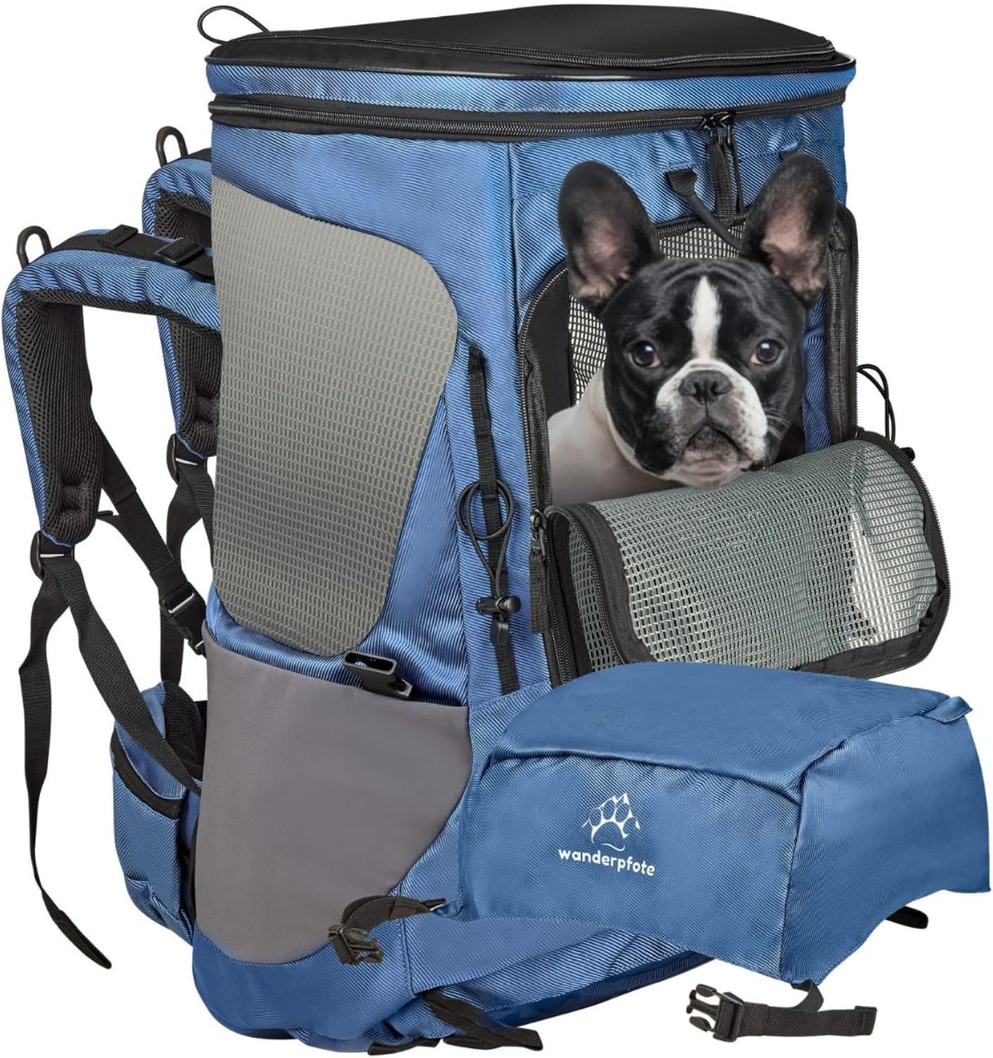 Wanderpfote Tiertransporttasche Trekking-Hunderucksack bis 12kg- Premium Rucksack Höhenverstellbarem