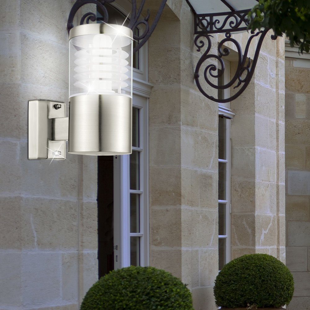 EGLO Gartenleuchte, Außen Leuchte Fassaden Wand Lampe Edelstahl Haus