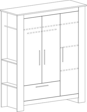 arthur berndt Kleiderschrank Til, Kinderkleiderschrank mit seitlicher Garderobe, Made in Germany