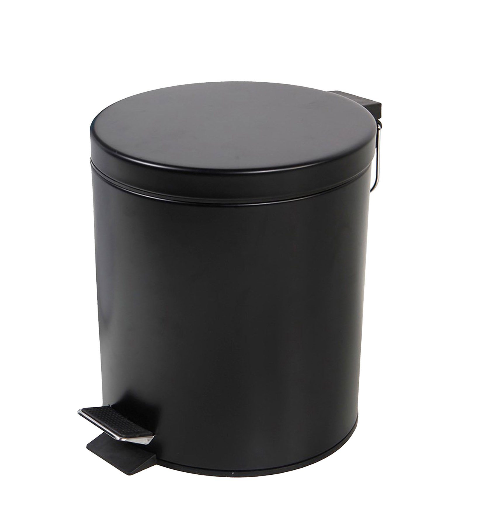 Spetebo Kosmetikeimer Edelstahl Tretmülleimer 5 Liter - schwarz, Metall Kosmetikeimer in zeitlosem Design