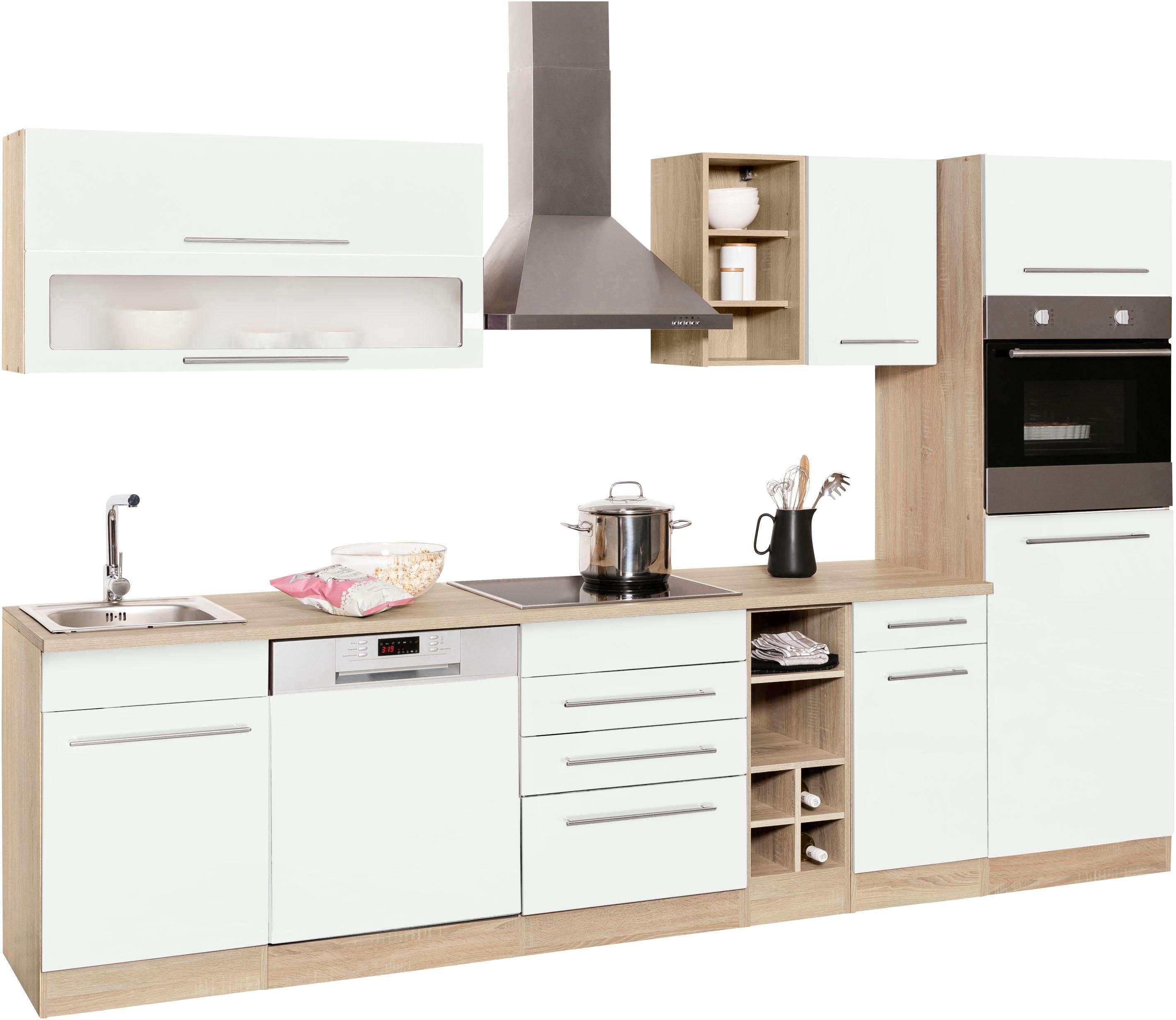 KOCHSTATION Küchenzeile KS-Eton, mit E-Geräten, Breite 300 cm