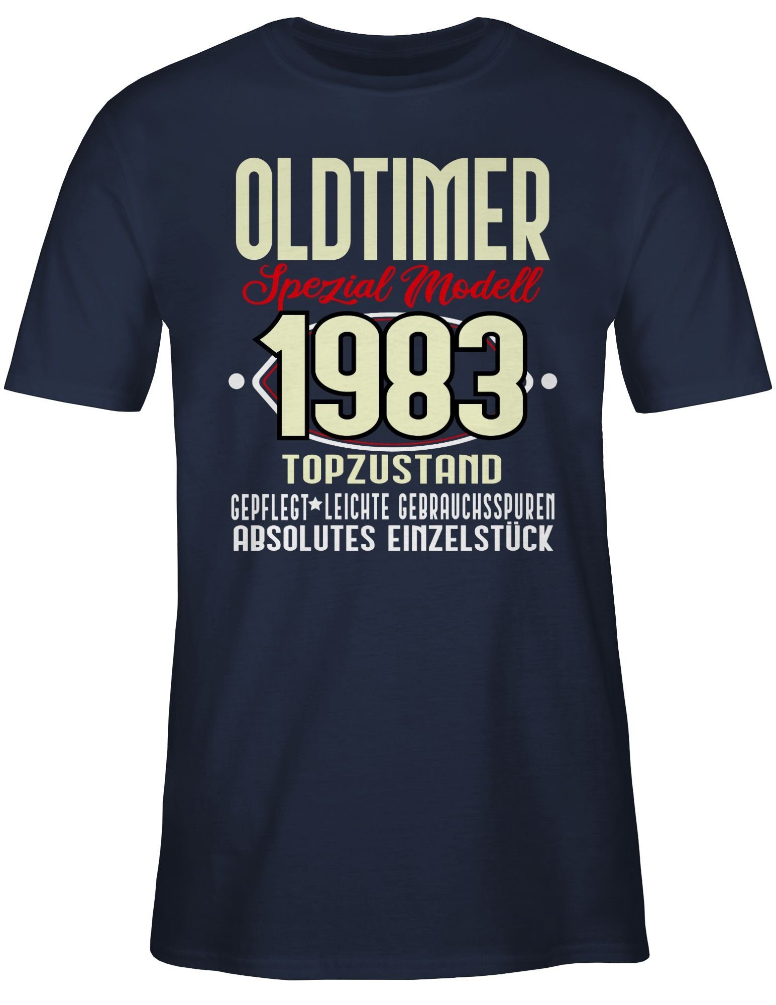 Vierzigster Spezial 40. Modell Blau T-Shirt Shirtracer Navy Oldtimer 2 1983 Geburtstag