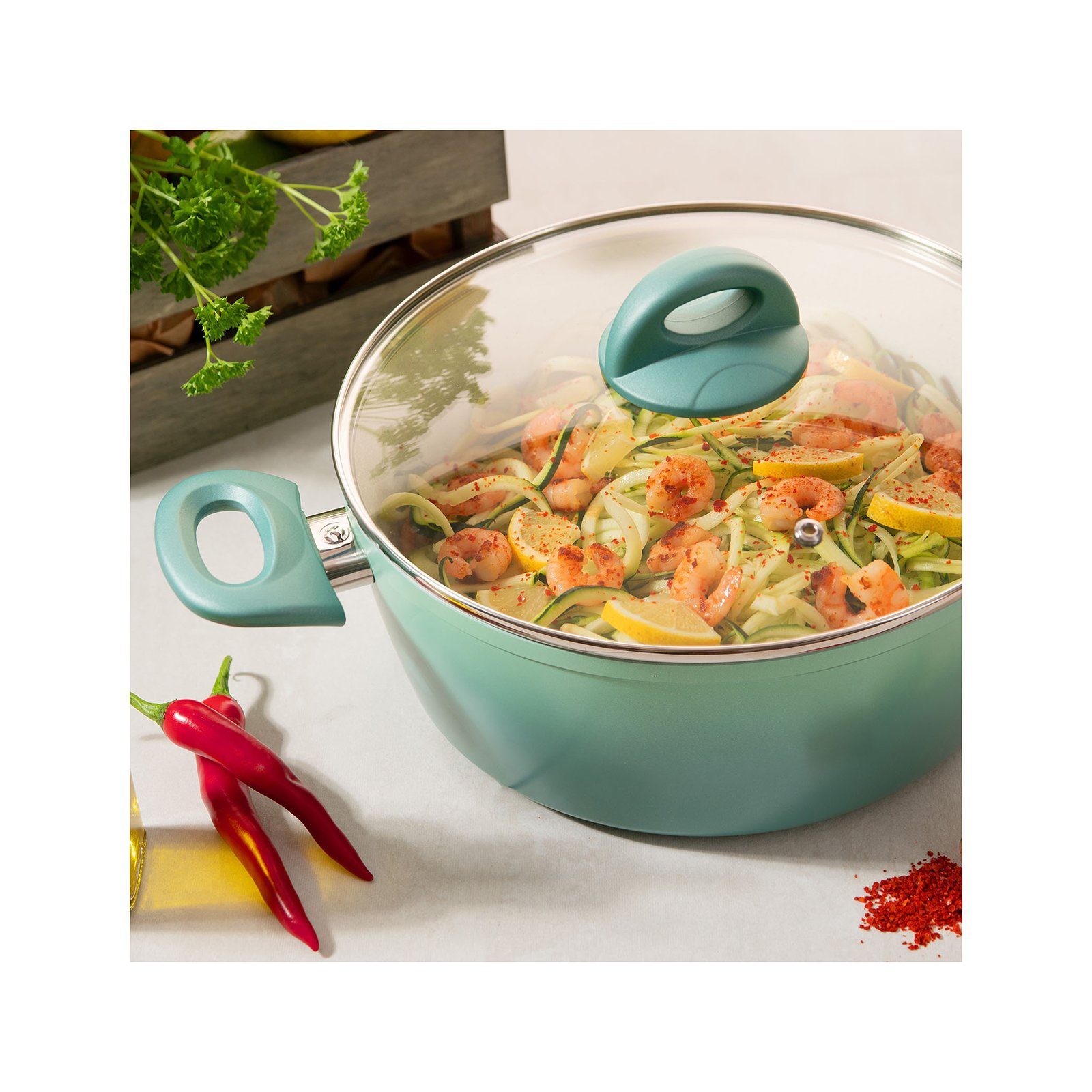 Genius Kochtopf Cerafit Revolution Kochtopf Ø 26 cm – 2-tlg. Set, Keramik, (2-tlg., 2-tlg), Für alle Herdarten geeignet