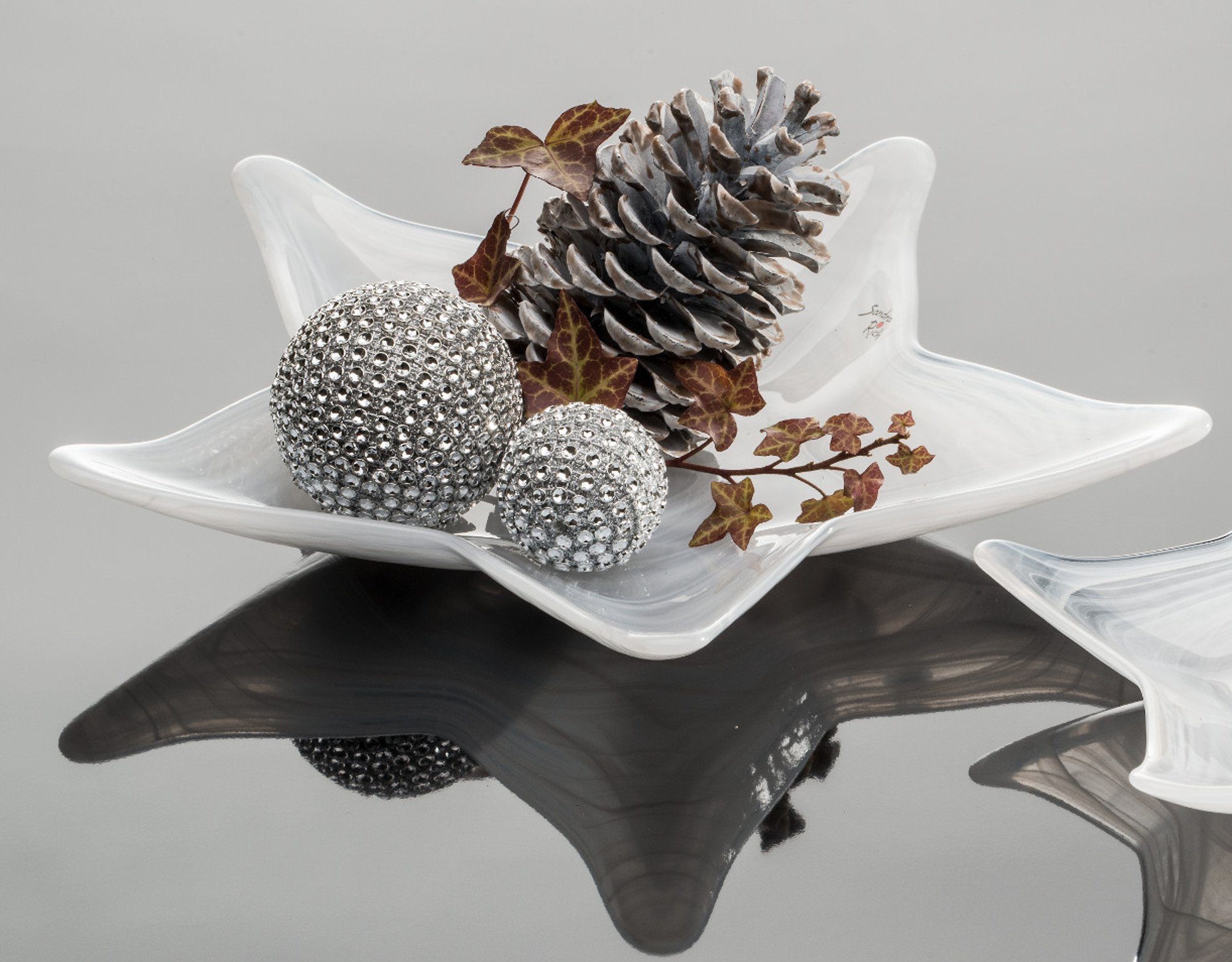 Sandra Rich Dekoschale Glasteller Alabaster sternförmig von Sandra Rich