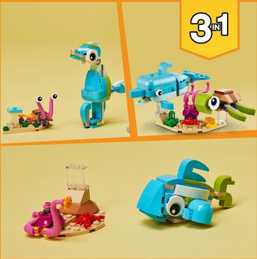 LEGO® Konstruktionsspielsteine Delfin und Schildkröte (31128), LEGO® Creator 3in1, (137 St), Made in Europe