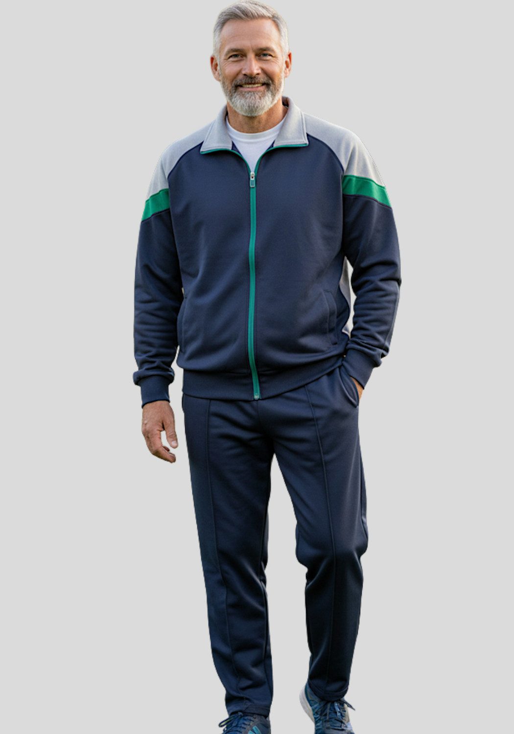 Herbold Sportswear Trainingsanzug Herren Freizeitanzug Sportanzug (2-tlg), gerade Beinabschlüsse und Biese auch in Короткие размеры