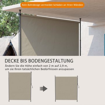 Outsunny Markise Seitenmarkise (Vertikalmarkise, 2-St., Senkrechtmarkise) LxH: 200x215-305 cm