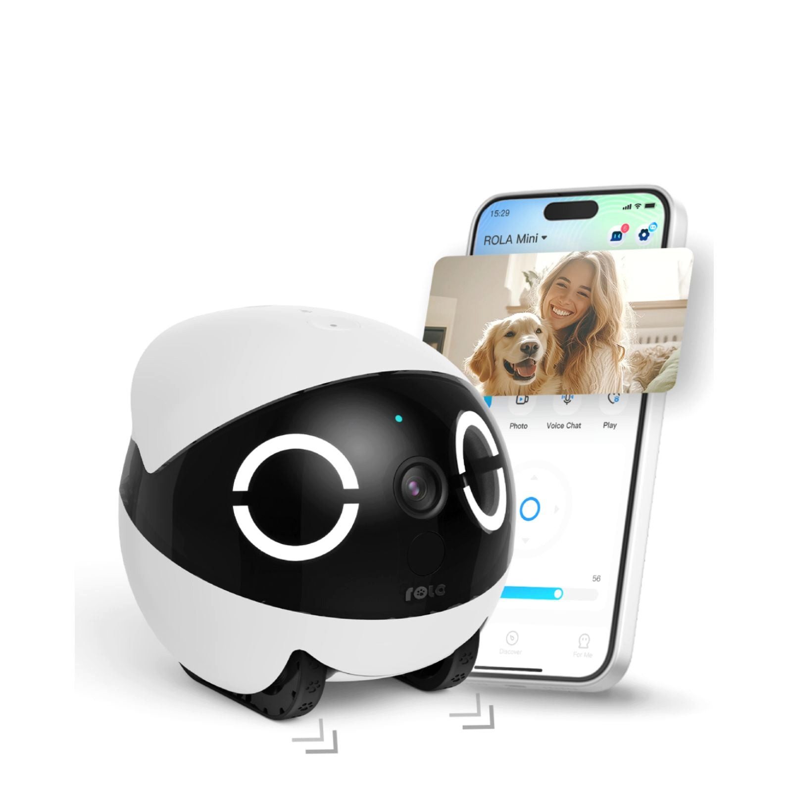 Enabot Smart Home Kamera ROLA Mini: Haustier-Kamera mit langlebiger Batterie & interaktiv (Innenbereich, 1-tlg)