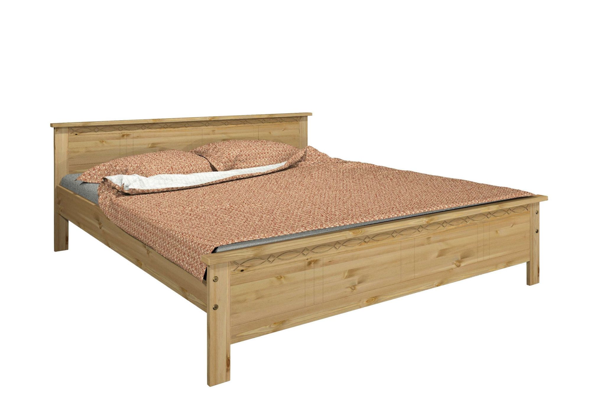 OTTO home Massivholzbett Indra, Landhausstil, edles Design,zertifiziertes Massivholz (Breite/Belastbarkeit 180cm/220 KG, 140cm/180 KG, 90cm/120 KG), mit Kopftei – Bild 4 von 5