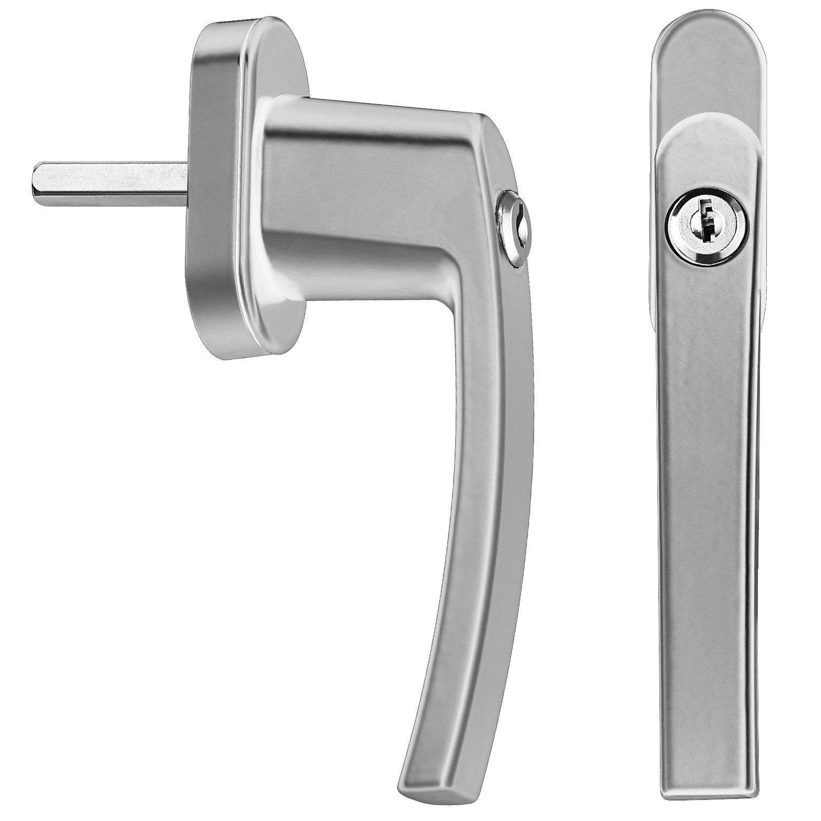 monzana Fenstergriff, 2x, Abschließbar Edelstahl 35mm Stiftlänge Fensterbeschlag Kindersicherung