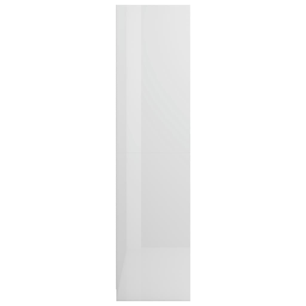 (1-St) vidaXL Hochglanz-Weiß Holzwerkstoff 100x50x200 Kleiderschrank cm Kleiderschrank