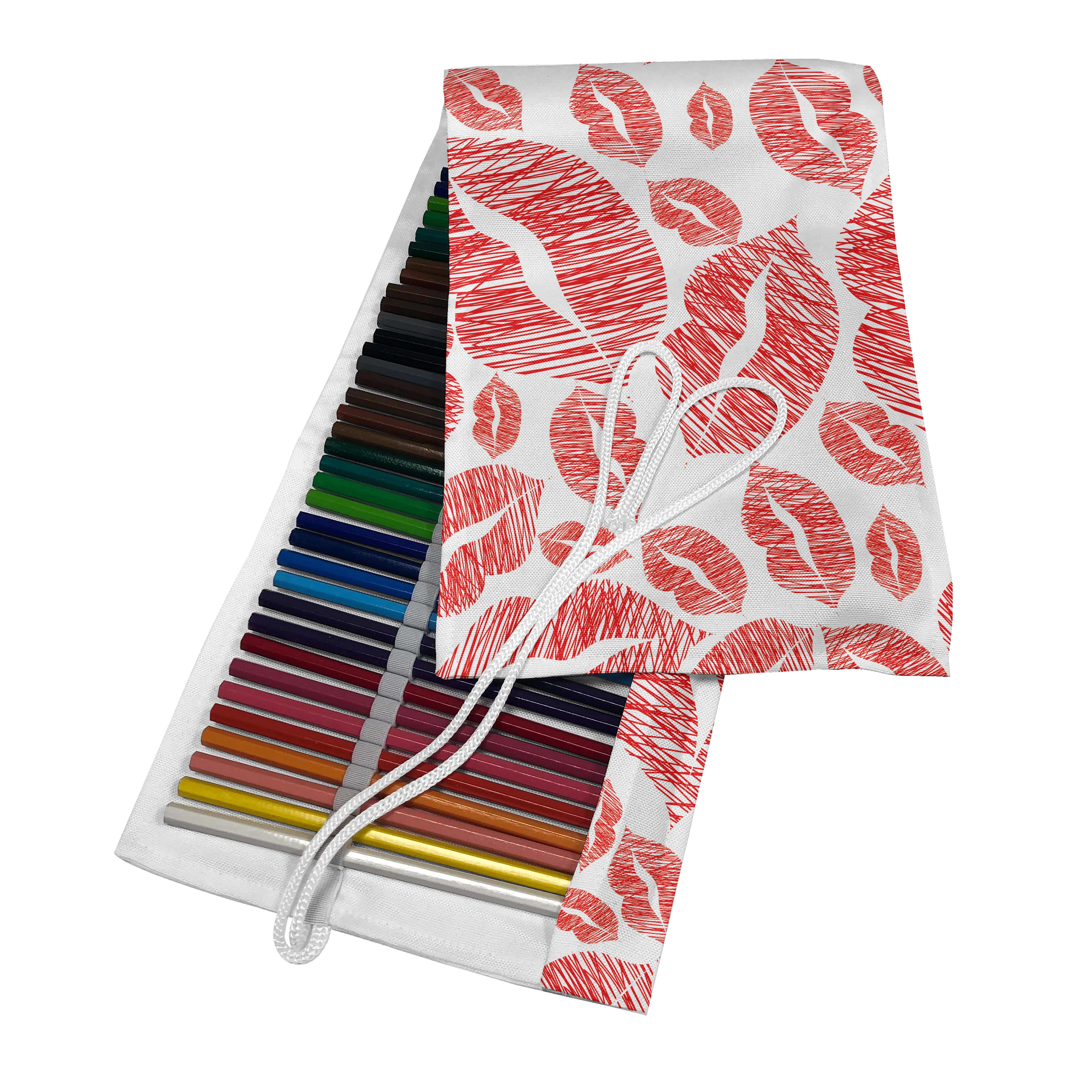 Abakuhaus Federmäppchen langlebig und tragbar Segeltuch Stiftablage Organizer, Romantisch Hot Retro Dame Lippen