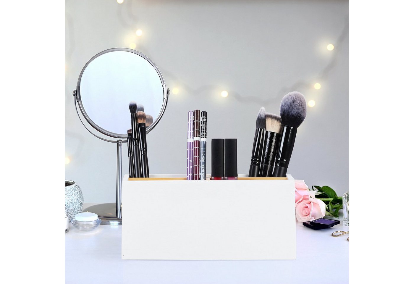 Thumbnail - relaxdays Organizer Schreibtisch Organizer 4 Fächer weiß