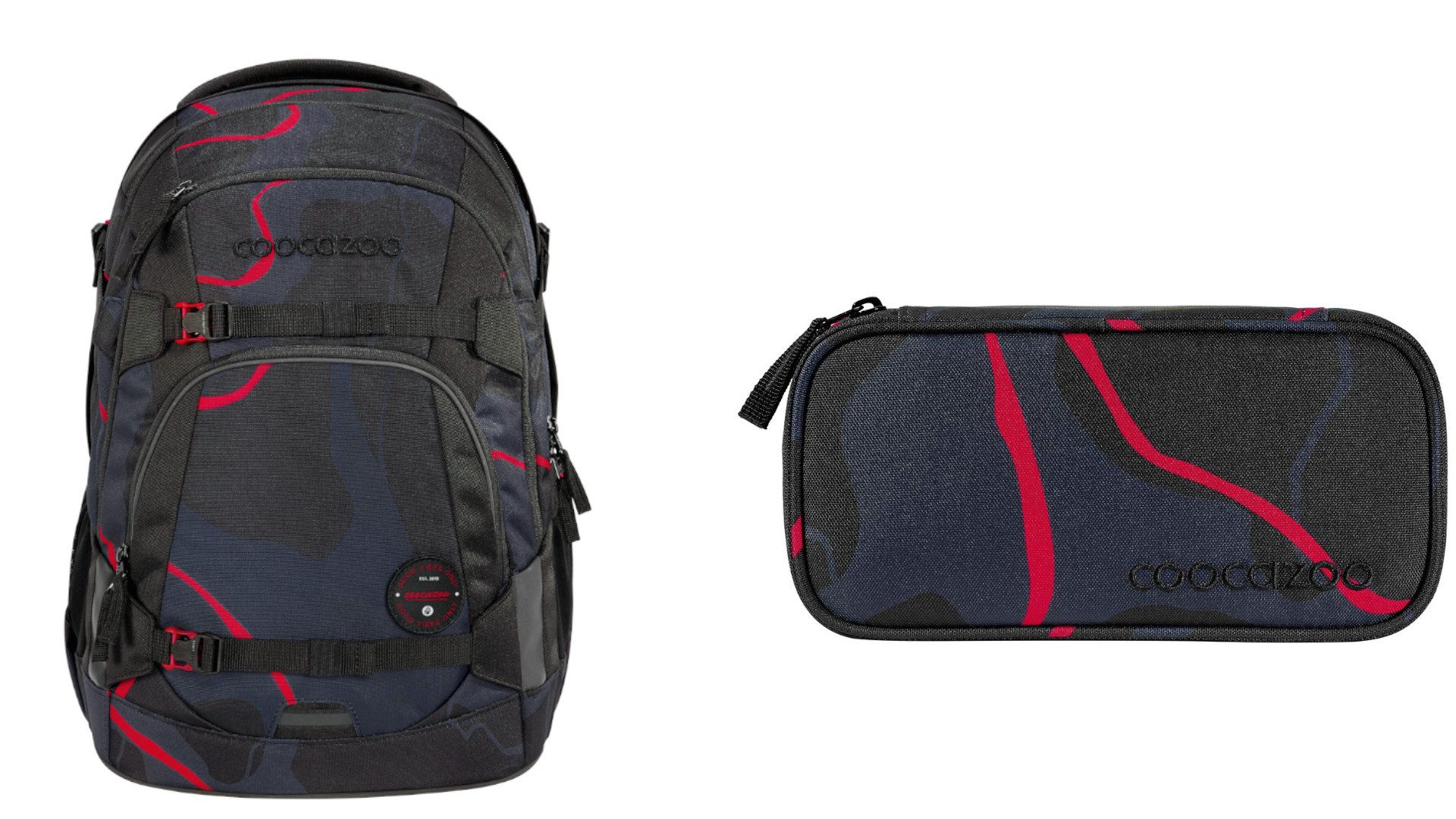 coocazoo Schulrucksack Coocazoo Schulrucksack 2tlg.-Set Lava Lines