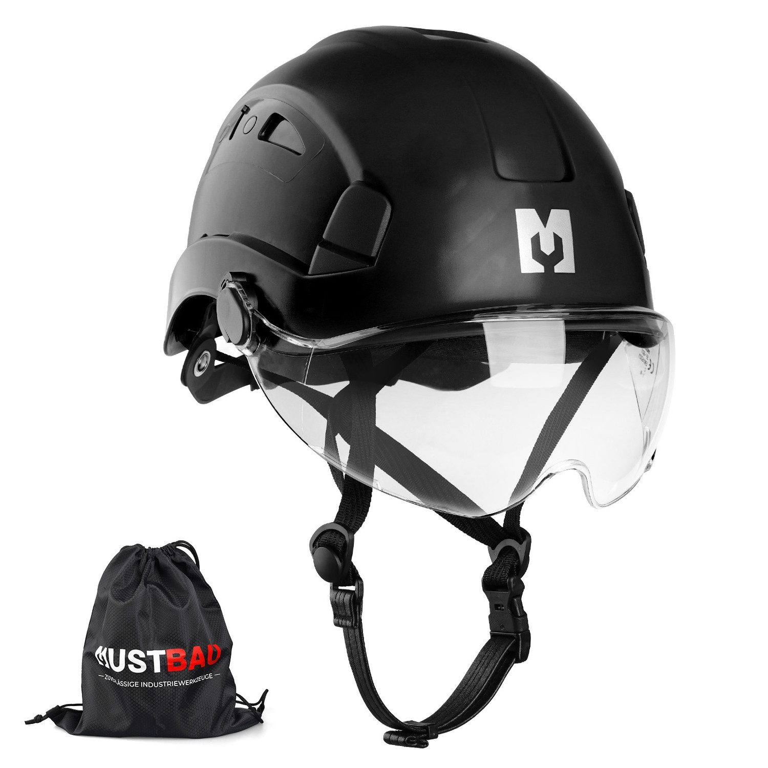 Mustbau Schutzhelm für Bergsteigen, Bergbau, Bauhelm, mit gefütterten Schaumstoffpolstern