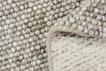 Teppich Ainhoa, handgewebt, Wolle, LeGer Home by Lena Gercke, rund, Höhe: 14 mm, 120cm, einfarbig, Handweb Teppich, Wohnzimmer, Schlafzimmer, Esszimmer