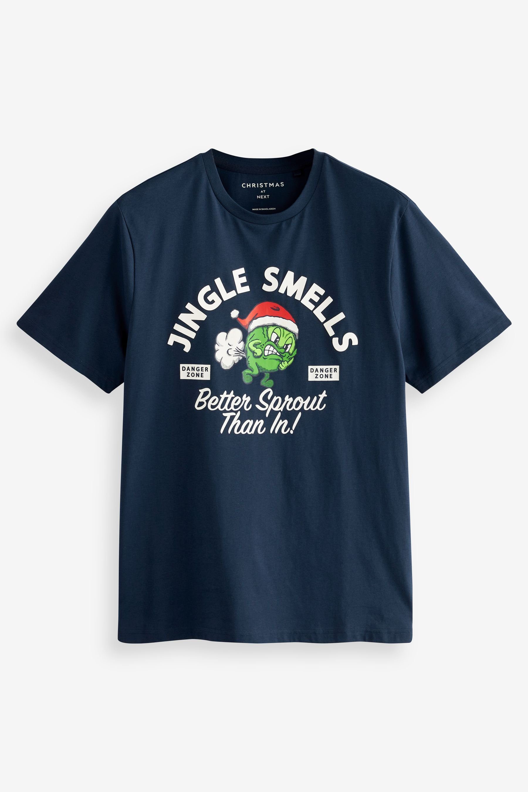 Next Print-Shirt T-Shirt mit Weihnachtsmotiv (1-tlg) Navy Blue Sprout