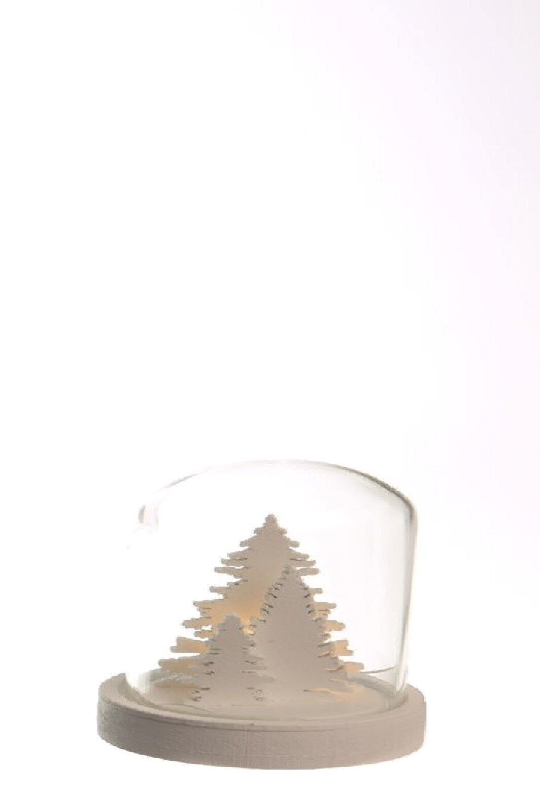 Lumineo LED Dekoobjekt LED Holzhaus unter Glasglocke 9 cm batteriebetrieben