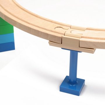 Kreative Feder Spielzeugeisenbahn-Schiene Ausgleichs-Schienen für Holzeisenbahnen & Baukasten-Systeme, (Set, 5-tlg), aus Bio-Kunststoff; kompatibel mit Eichhorn, Brio, Lego Duplo