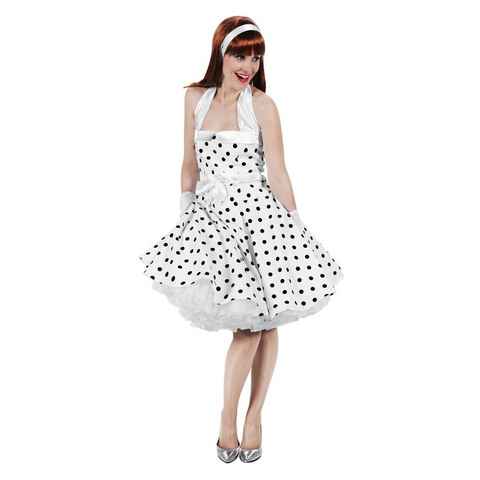 thetru Kostüm Rockabilly Kleid weiß-schwarz, Glamouröser Auftritt im femininen Stil der 50er Jahre