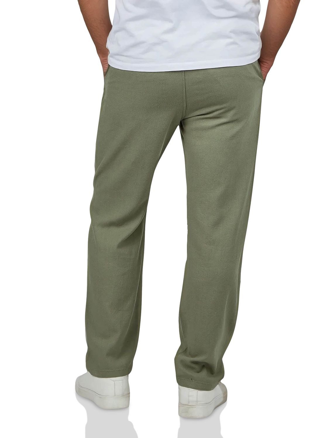 DENIMFY Chinohose Herren Freizeithose DFDylan Regular Fit Leinenhose mit Zugbandverschluss