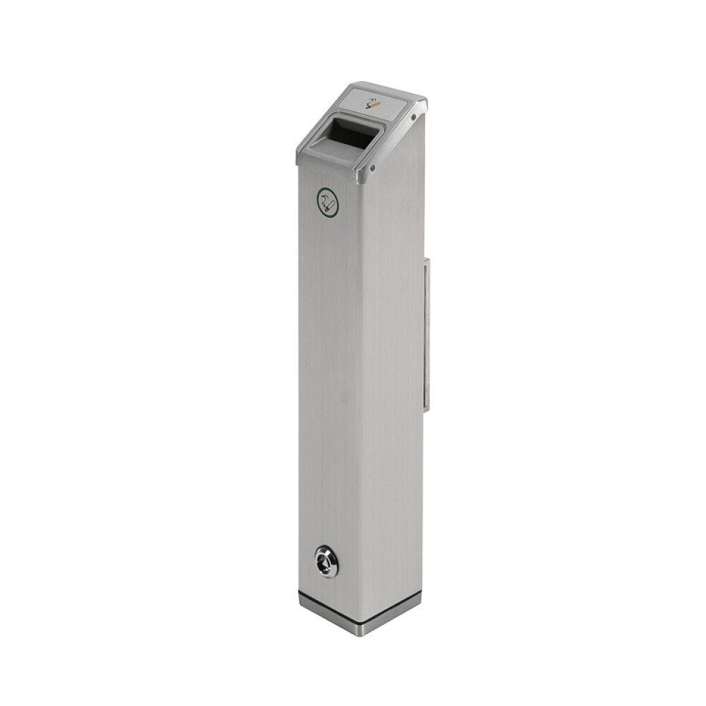 Kare Design Aschenbecher Soho Silber, Quadratisch XL – Mit Deckel, 7x25x25 Cm, Aluminium