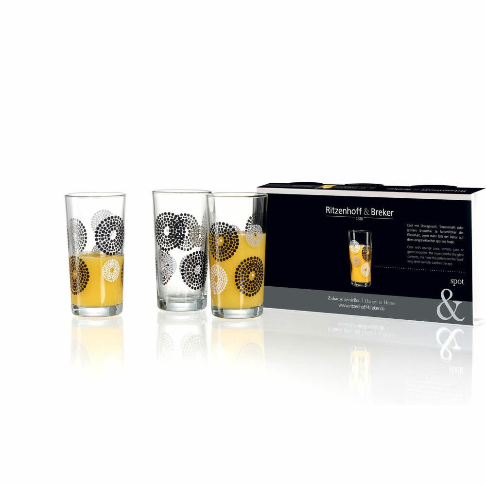 Ritzenhoff & Breker Longdrinkglas Spot 3-tlg. 260 ml, Glas