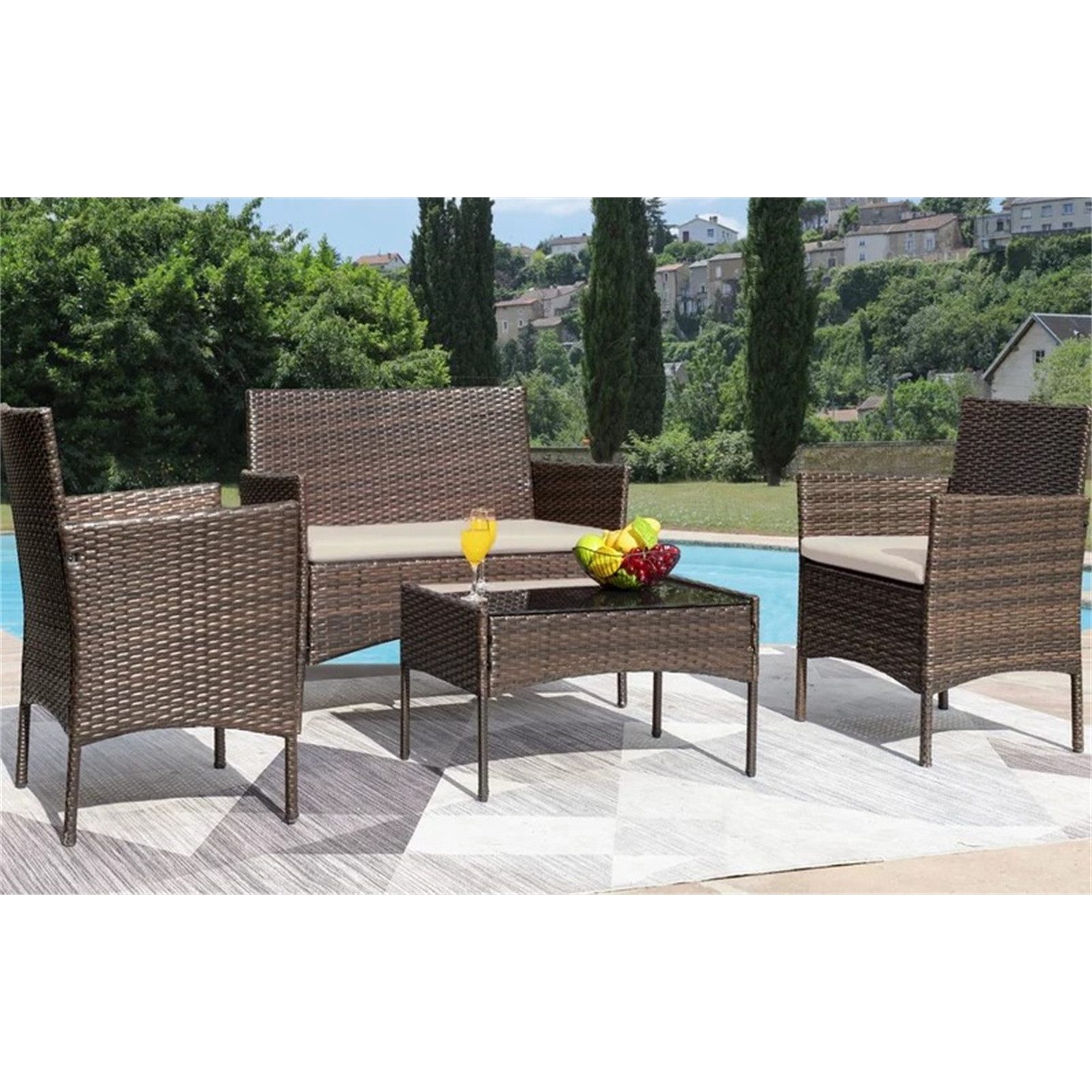 HTI-Living Gartenlounge-Set Gartenmöbel 4-teiliges Set Maceira, günstig online kaufen