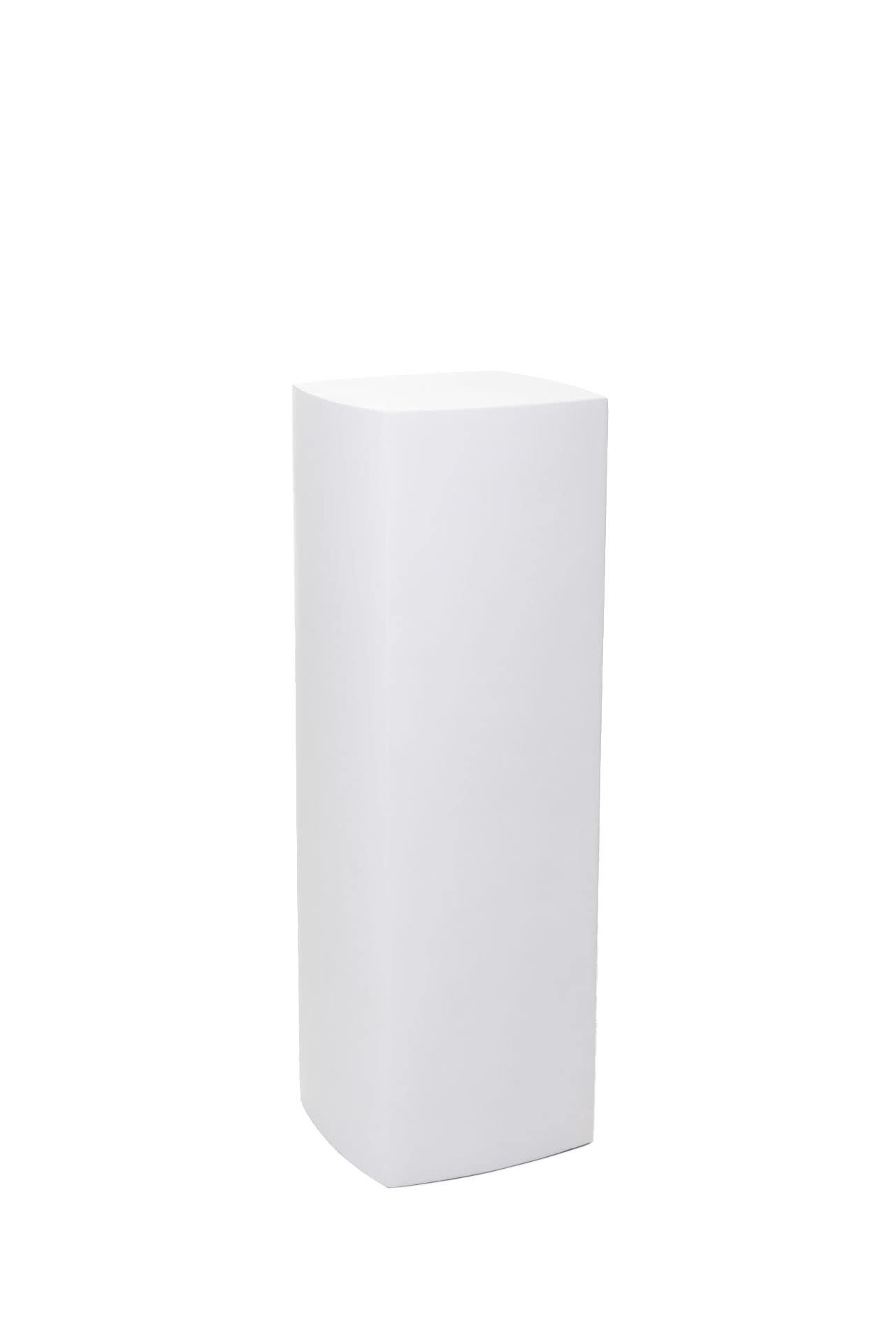 VIVANNO Blumenständer Fiberglas INCURVO PODEST Säule - Weiß Matt (1 St), 34x34x100 cm